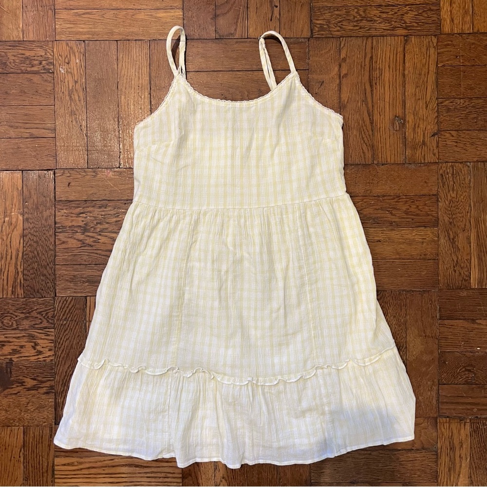 Yellow Casual Sundress with Bottom Ruffle - Very Comfortable